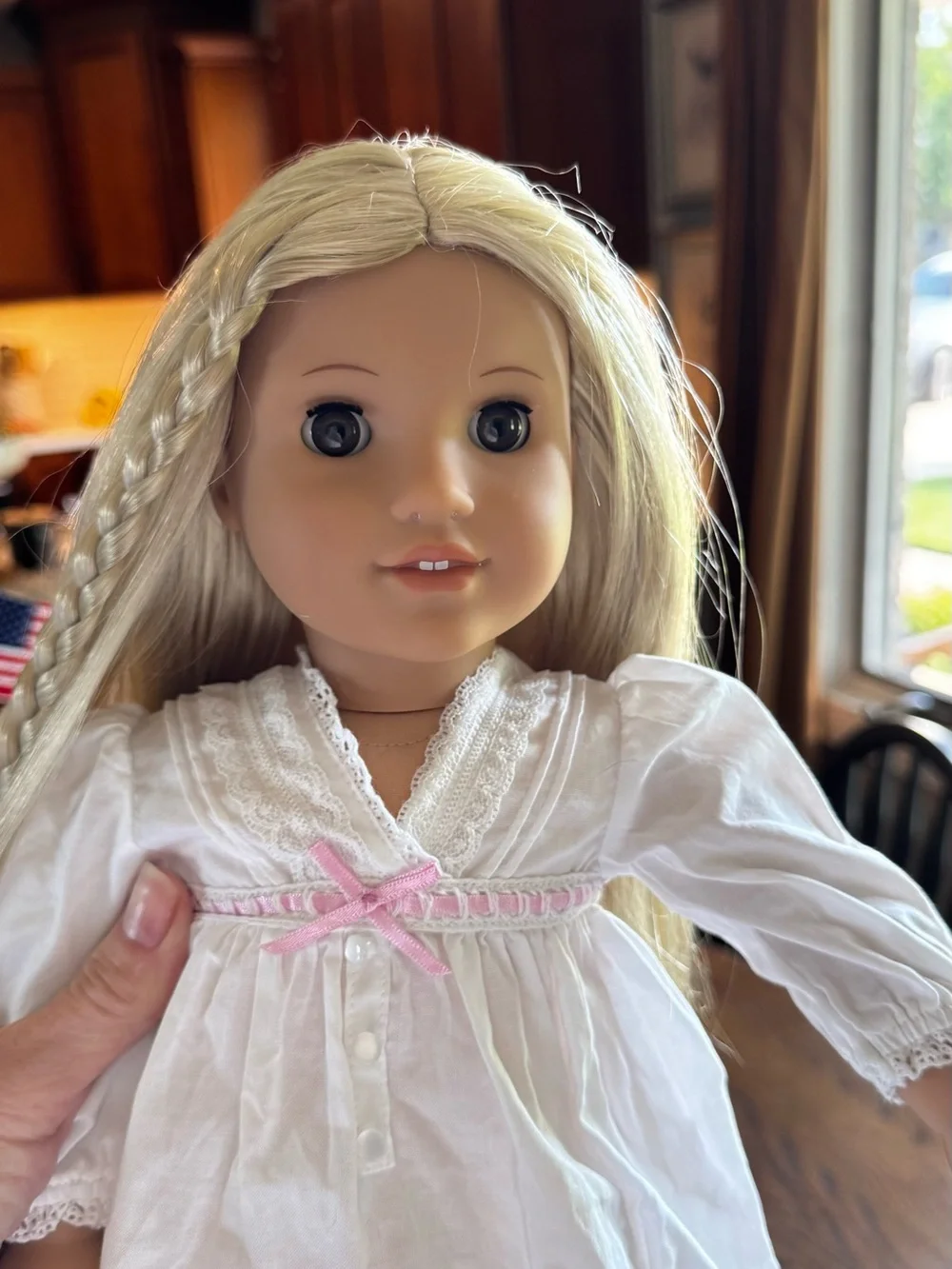 American Girl Truly Me 18” Blonde Doll with White Nightgown EUC